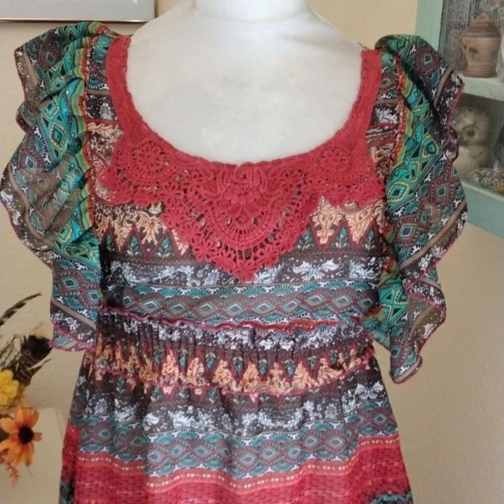 Pink Apple Native Inspired Dress - Picture 2 of 11
